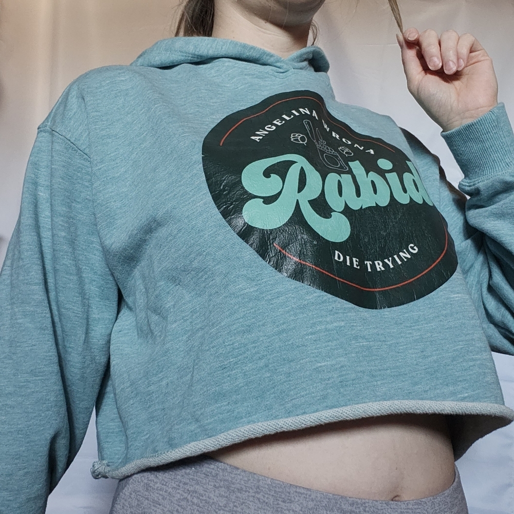 Light blue Reflex crop Hoodie size small